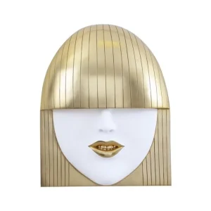 While Supplies Last Fashion Faces Wall Art, Large, Smallallile, White And Gold Leaf