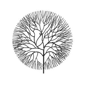 Crafted Wire Tree Wall Art, Smallall, Circle, Metal, Black