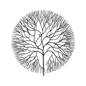 Wire Tree Wall Art, Medium, Circle, Metal, Black Save Now