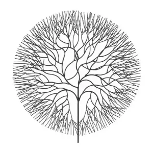 Limited Edition Wire Tree Wall Art, Large, Circle, Metal, Black