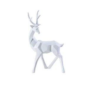Top Rated Deer Deco Looking Back White Finish