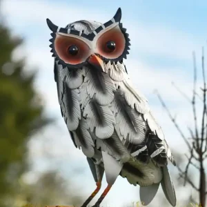 'Albert' the Steel Owl Garden Ornament Secure Checkout