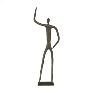 Abstract Figure On Metal Base, Bronze Finish, Arm Up Buy Today