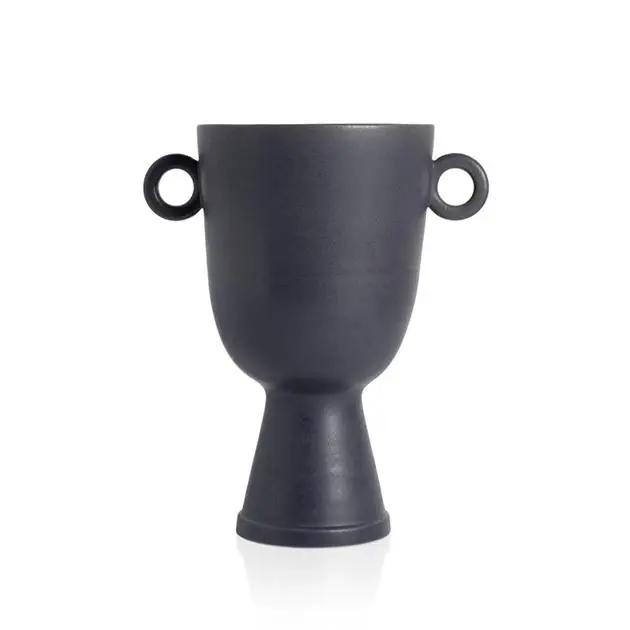 Anillo Wide Vase - Matte Black Ceramic Place Order