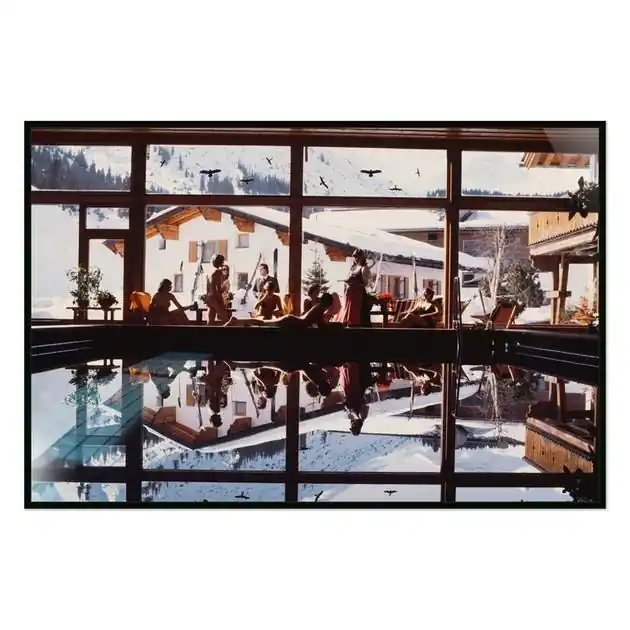 Gasthof Post Pool By Slim Aarons - Black Maple Floater High Quality