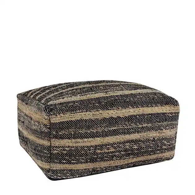 Zane Black/Natural Pouf Grab Now
