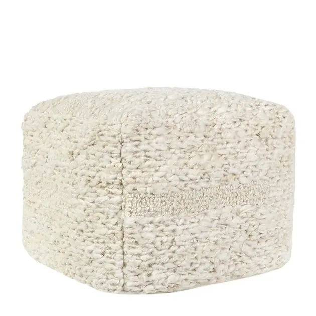 Trusted Brand Sinclair Ivory Pouf 18X18x14