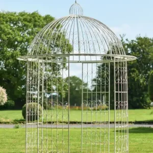 Viral Deluxe Wrought Iron "Alaina" Champagne Powder Coated Gazebo