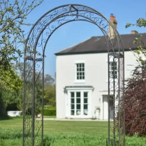 Ornate Scroll 'Tenbury' Natural Lacquer Rose Arch Discount