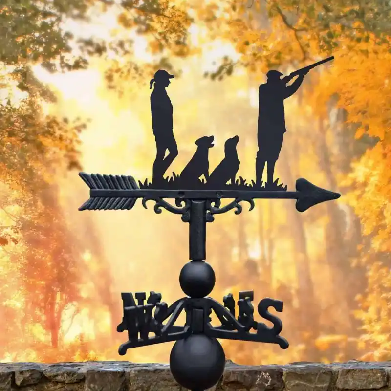 Cast Iron & Steel "Labrador Pair with Couple" Game Season Weathervane Deal