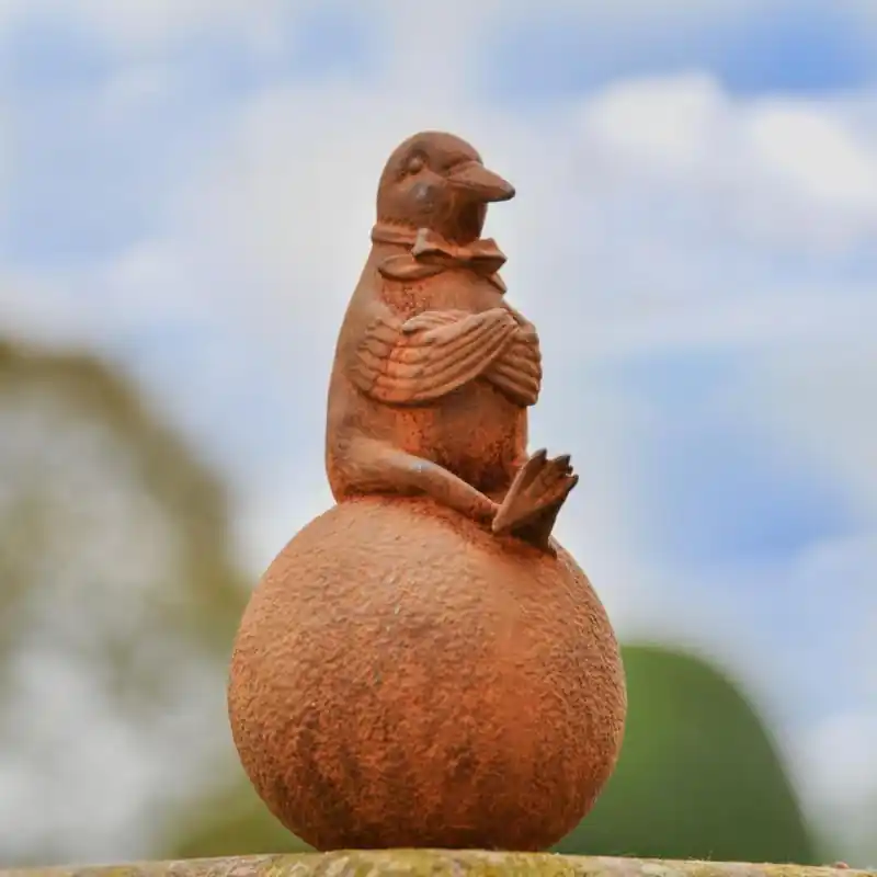 Fan Favorite Rustic Cast Iron Sitting Pigeon Sculpture