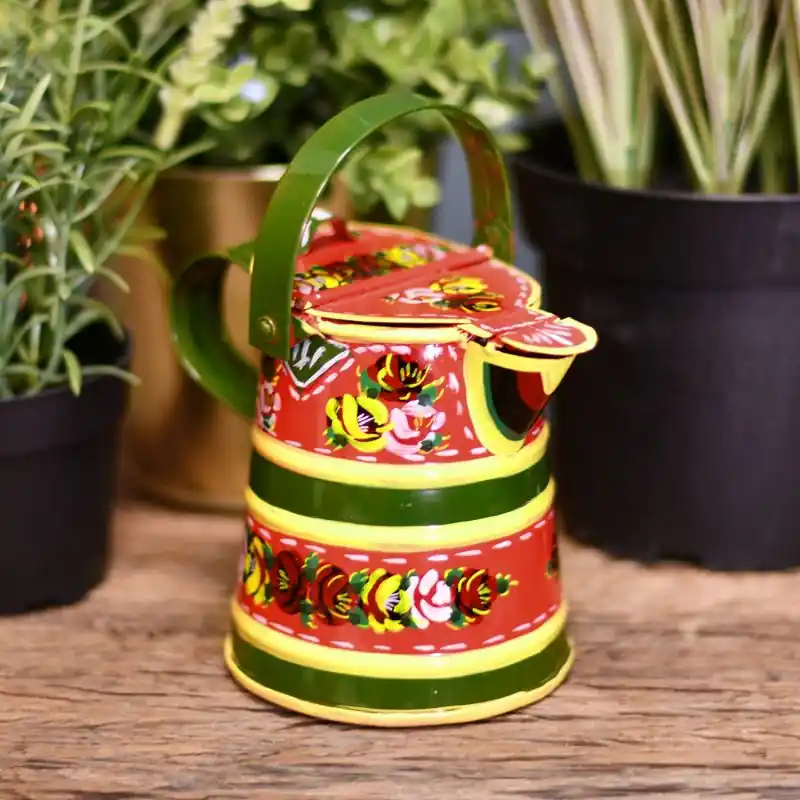 Luxury Traditional Red Hand Painted Watering Can - 1 Pint