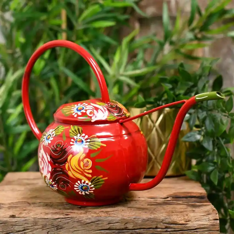 Deal Narrowboat Style Red Steel Watering Can