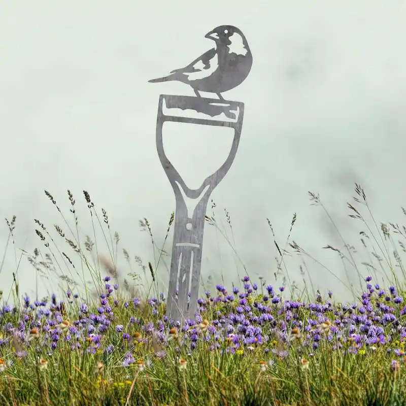Buy Today Greenfinch Bird Sheet Steel Silhouette in Natural Steel Finish