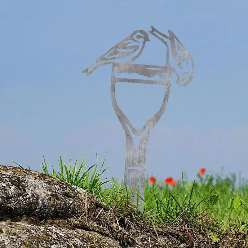 Place Order Pair of Siskins Sheet Steel Silhouette in Natural Steel Finish