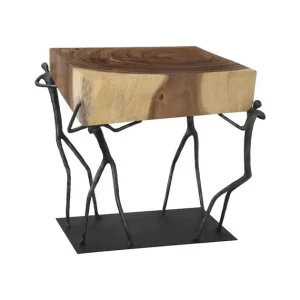 Atlas Side Table, Chamcha Wood/Metal, Natural Limited Edition