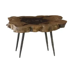 Wood Coffee Table, Forged Legs Top Rated