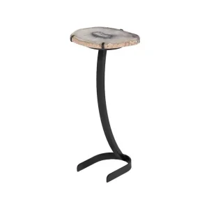 Worldwide Shipping Agate Side Table, Horseshoe Base, Assorted