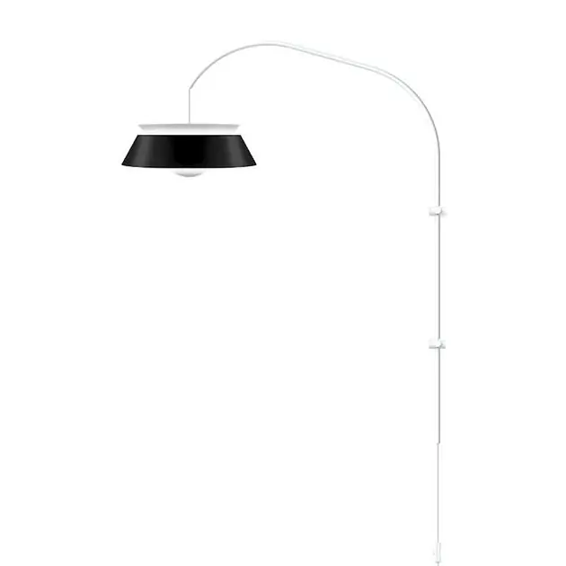 Cuna Black 1-Light Wall Lamp With White Wall Hanger Grab Now