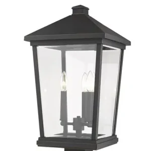 Worldwide Shipping Beacon 3 Light Outdoor Post Mount Fixture In Oil Rubbed Bronze Finish