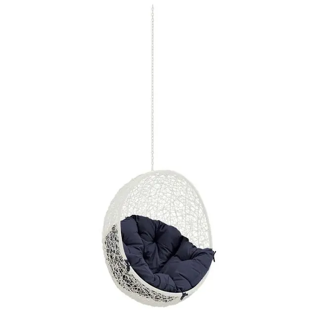 Worldwide Shipping Segreto Outdoor Patio Swing Chair Without Stand In White Navy