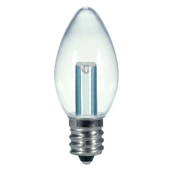 0.5W LED - C7 - Clear - 2700K - Candelabra base - 120V - Card Discount